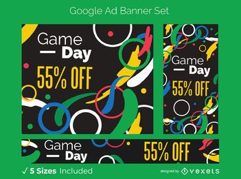 Conjunto de banners de anúncios de jogos esportivos
