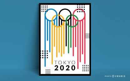 Design de cartaz criativo dos Jogos Olímpicos de Tóquio 2020 Design de cartaz criativo dos Jogos Olímpicos de Tóquio 2020