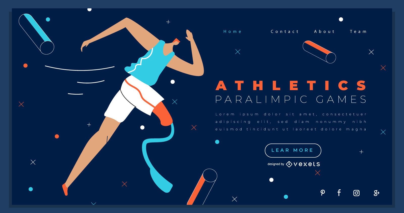 Design de página de destino de jogos de atletismo