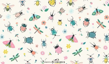 Diseño de patrón de insectos de primavera
