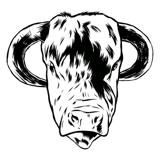 Cow head stroke animal PNG Design