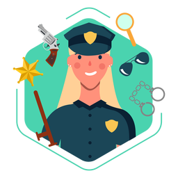 Elementos de policial fofa Desenho PNG
