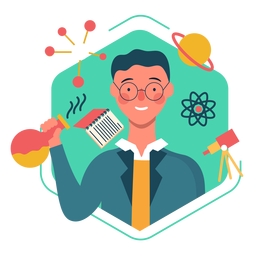 Personagem bonito cientista Personagem bonito cientista