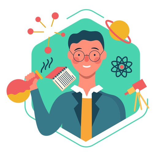 Cute scientist character  PNG Design