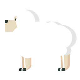 Oveja linda plana Diseño PNG