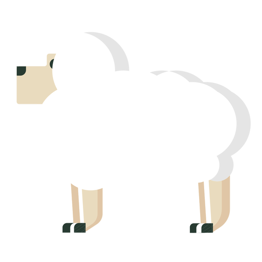 Cute sheep flat PNG Design