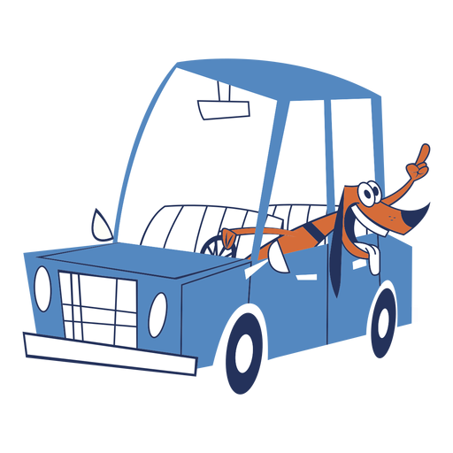Cachorro em um carro Desenho PNG