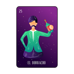 Drunk man loteria card PNG Design