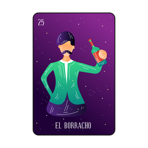 Tarjeta de loteria borracho Diseño PNG