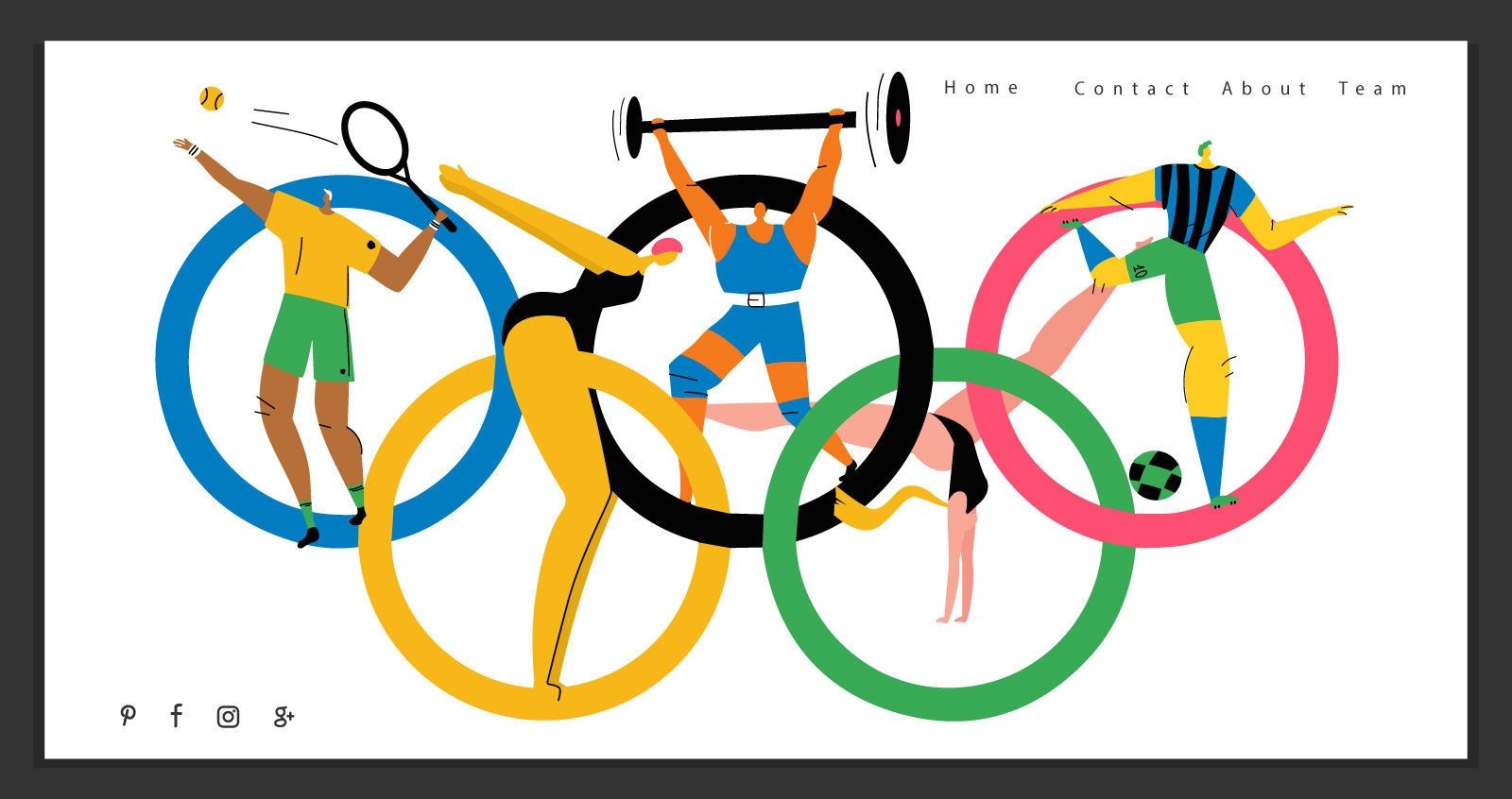 Modelo de página de destino dos jogos olímpicos