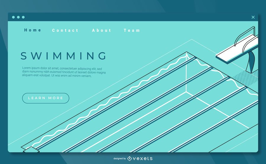 Swimming landing page template Swimming landing page template