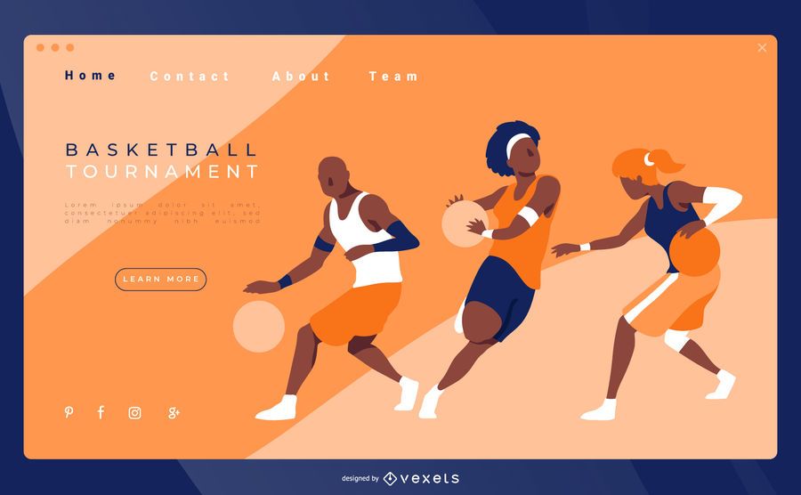 Basketball landing page design Basketball landing page design