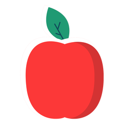 Flat apple fruit PNG Design