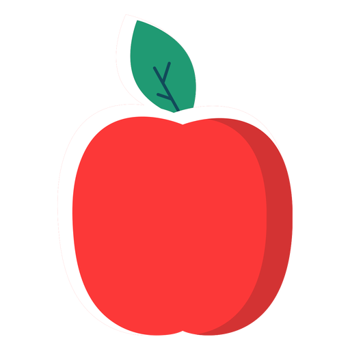 Flat apple fruit PNG Design