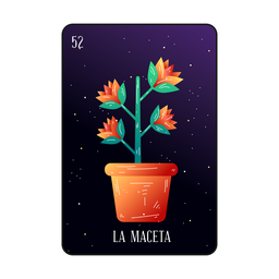 Blumentopf Loteria Karte PNG-Design