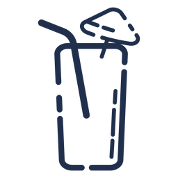 Vaso con pajita Diseño PNG
