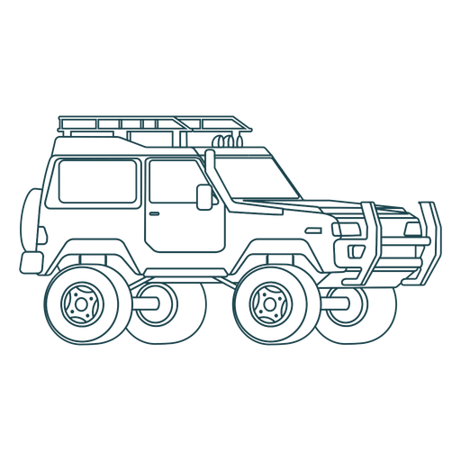 Ruedas grandes jeep dibujadas a mano Diseño PNG