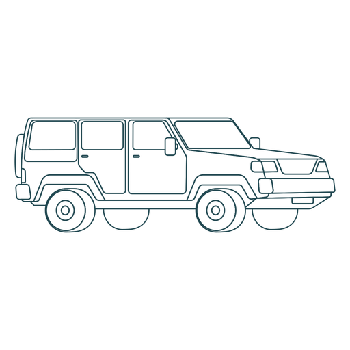 Hand drawn long jeep PNG Design