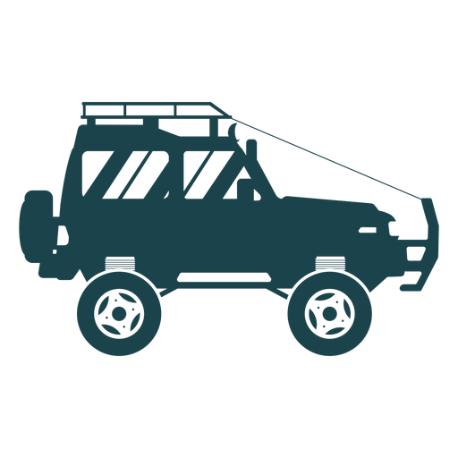 Jeep vista lateral plana Diseño PNG