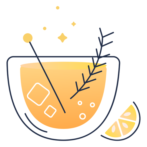 Juice lemon stroke PNG Design