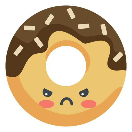 Donut enojado kawaii Diseño PNG