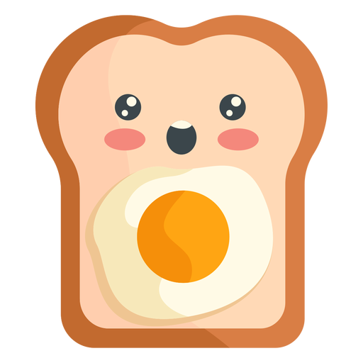 Tostada de huevo kawaii Diseño PNG