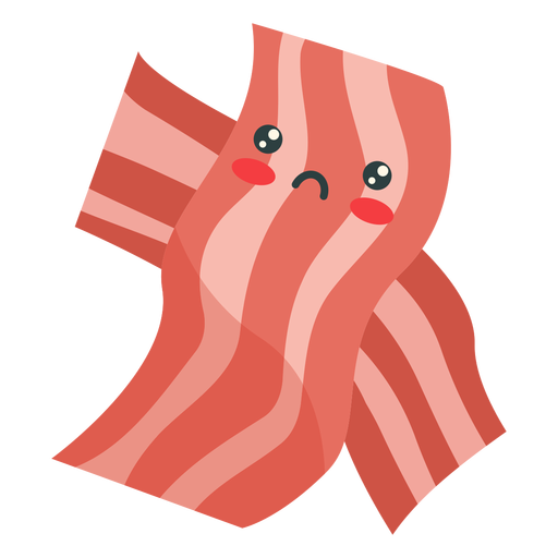 Kawaii sad bacon Diseño PNG