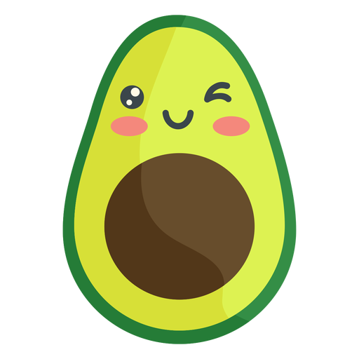 Kawaii winking avocado - Transparent PNG & SVG vector file