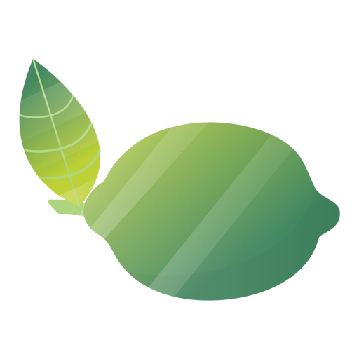 Lemon with leaf PNG Design