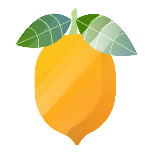 Lemon with leaves PNG Design