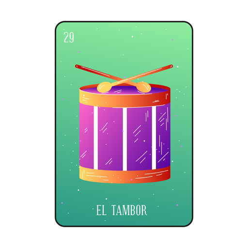 Loteria drums card PNG Design