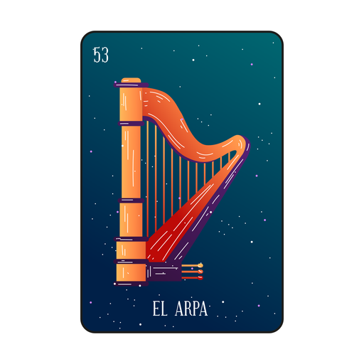 Loteria harp card PNG Design