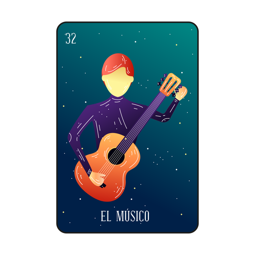 Loteria musician card PNG Design