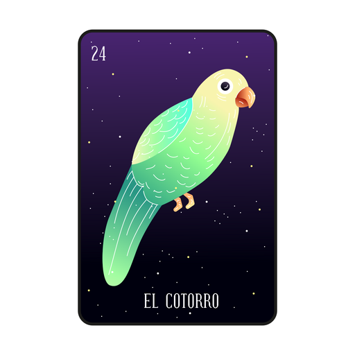 Loteria Papageienkarte PNG-Design