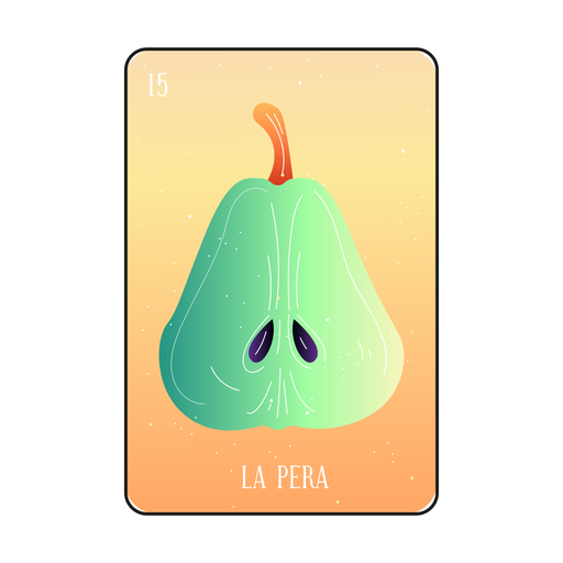 Loteria Pear Card Desenho PNG