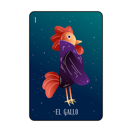Loteria rooster card PNG Design