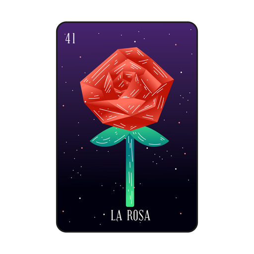 Loteria rose card PNG Design