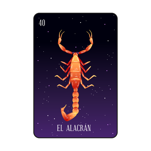 Tarjeta escorpión de lotería Diseño PNG