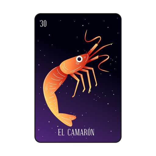 Loteria shrimp card PNG Design