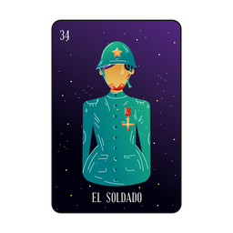 „Loteria Soldier“ kortelė PNG \u0026 SVG dizainas„Loteria Soldier“ kortelė PNG \u0026 SVG dizainas  