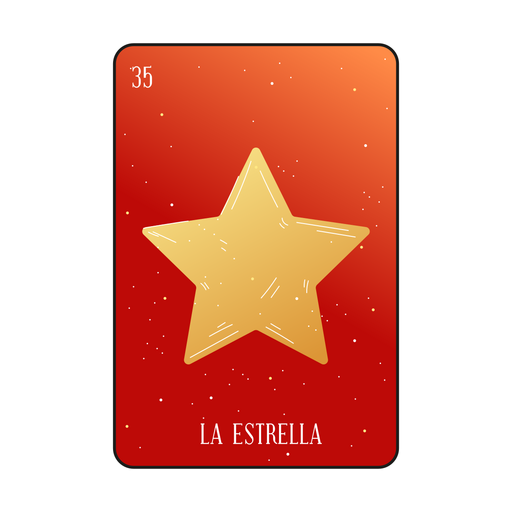 Loteria star card PNG Design