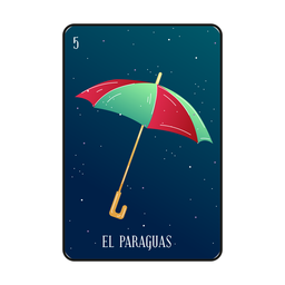 Loteria umbrella card PNG Design