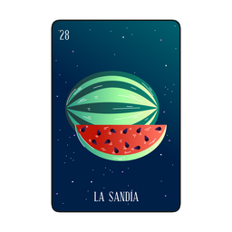 Loteria watermelon card PNG Design