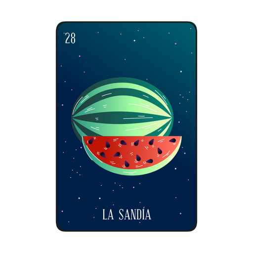 Loteria watermelon card PNG Design