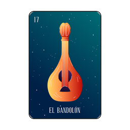 Mandolinen-Loteria-Karte PNG-Design