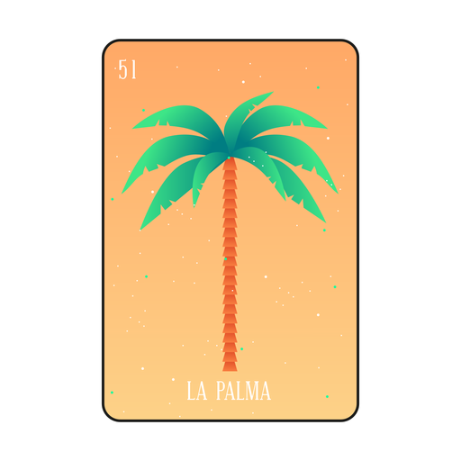 Palm tree loteria card PNG Design