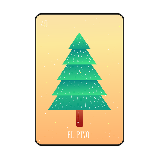 Pine tree loteria card PNG Design
