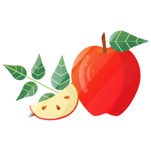 Bonita ilustración de manzana Diseño PNG