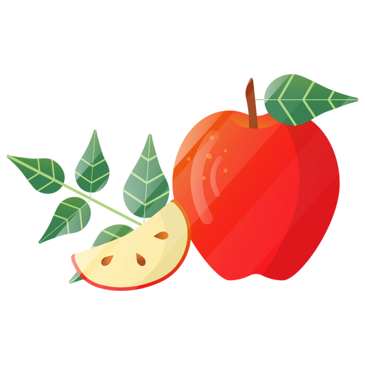 Hübsche Apfelillustration PNG-Design