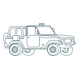 Vista lateral del trazo de jeep Diseño PNG